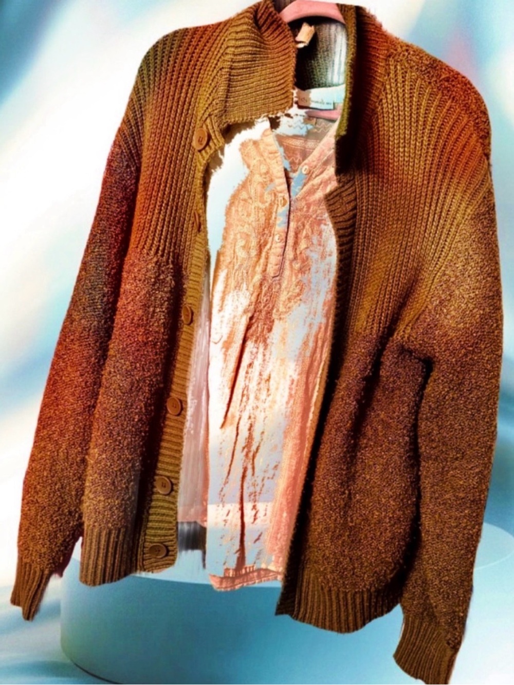 Enrico Cappucci Brown Knit Cardigan